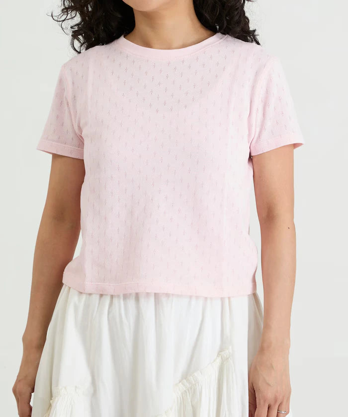 Eyelet Mini Sweat Short Sleeve T-Shirt