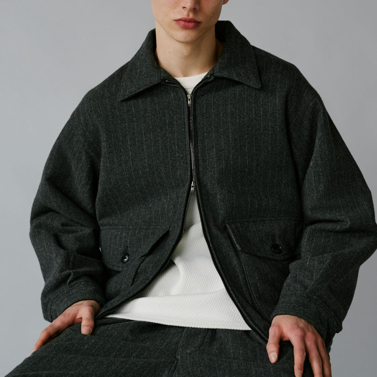 GL15730 / SUPER 160's WOOL HERRINGBONE MOSSER SPORTS  JACKET