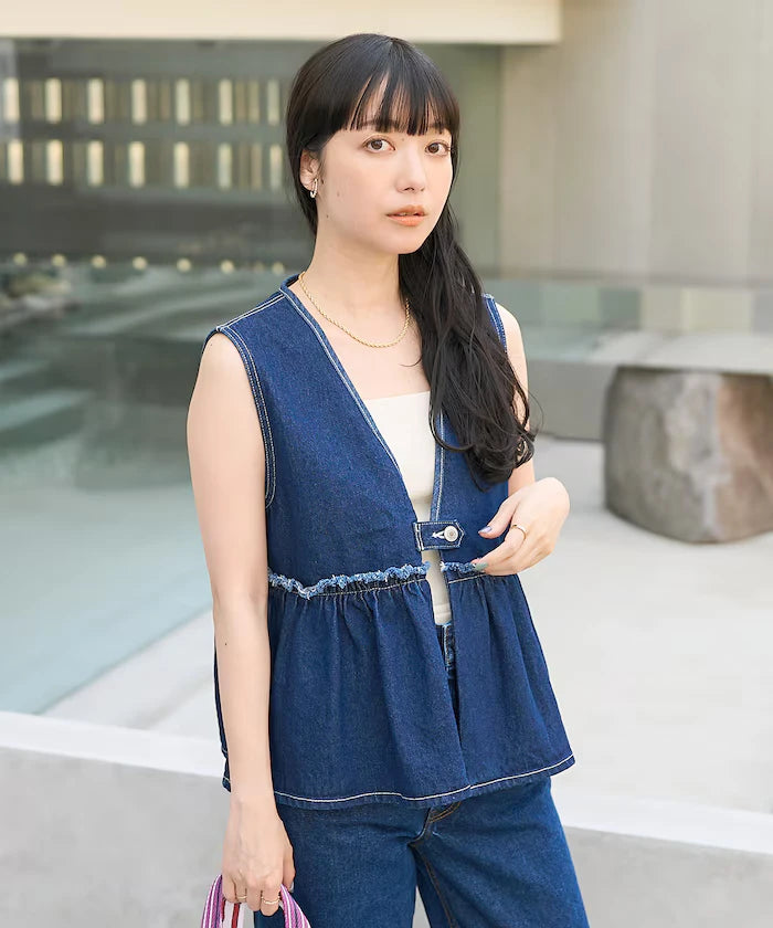 Peplum Gathered Vest <Set Up Compatible>