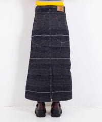 Scratch Long Denim Skirt
