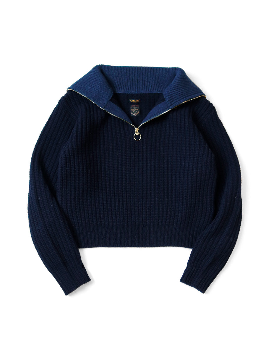 3G Wool Ribbed ZIP UP Pullover
