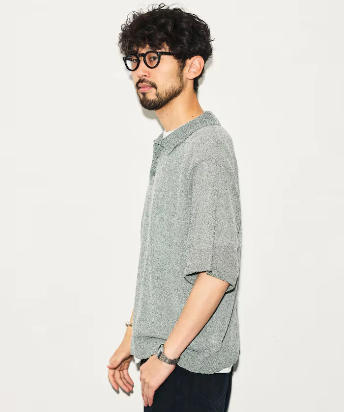 Dry Touch Boucle Yarn Knit Polo Shirt