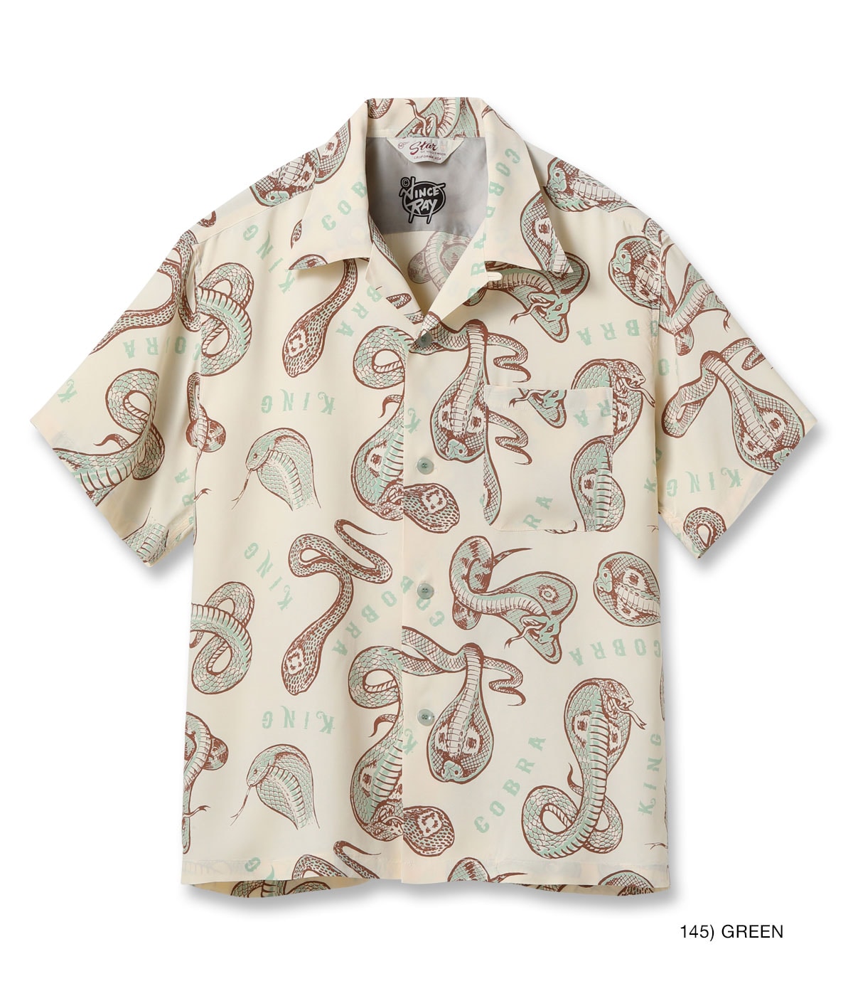HIGH DENSITY RAYON OPEN SHIRT “KING COBRA” by VINCE RAY