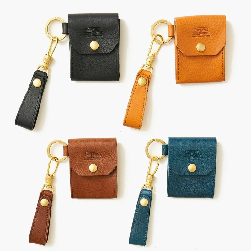 OILED SHRINK LEATHER COIN CASE/BEIGE