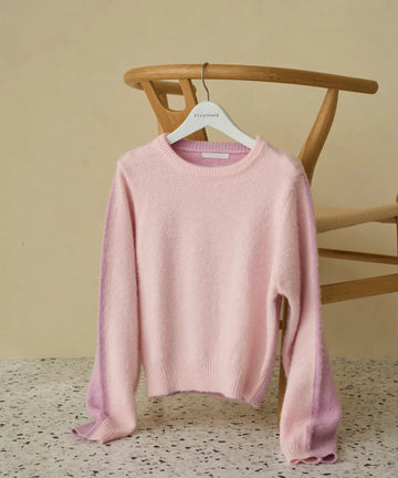 Alpaca Blend Bicolor Knit Pullover