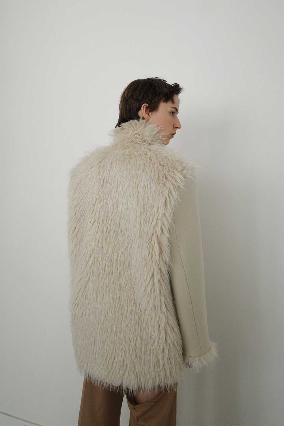 FAKE FUR DOCKING OVER COAT