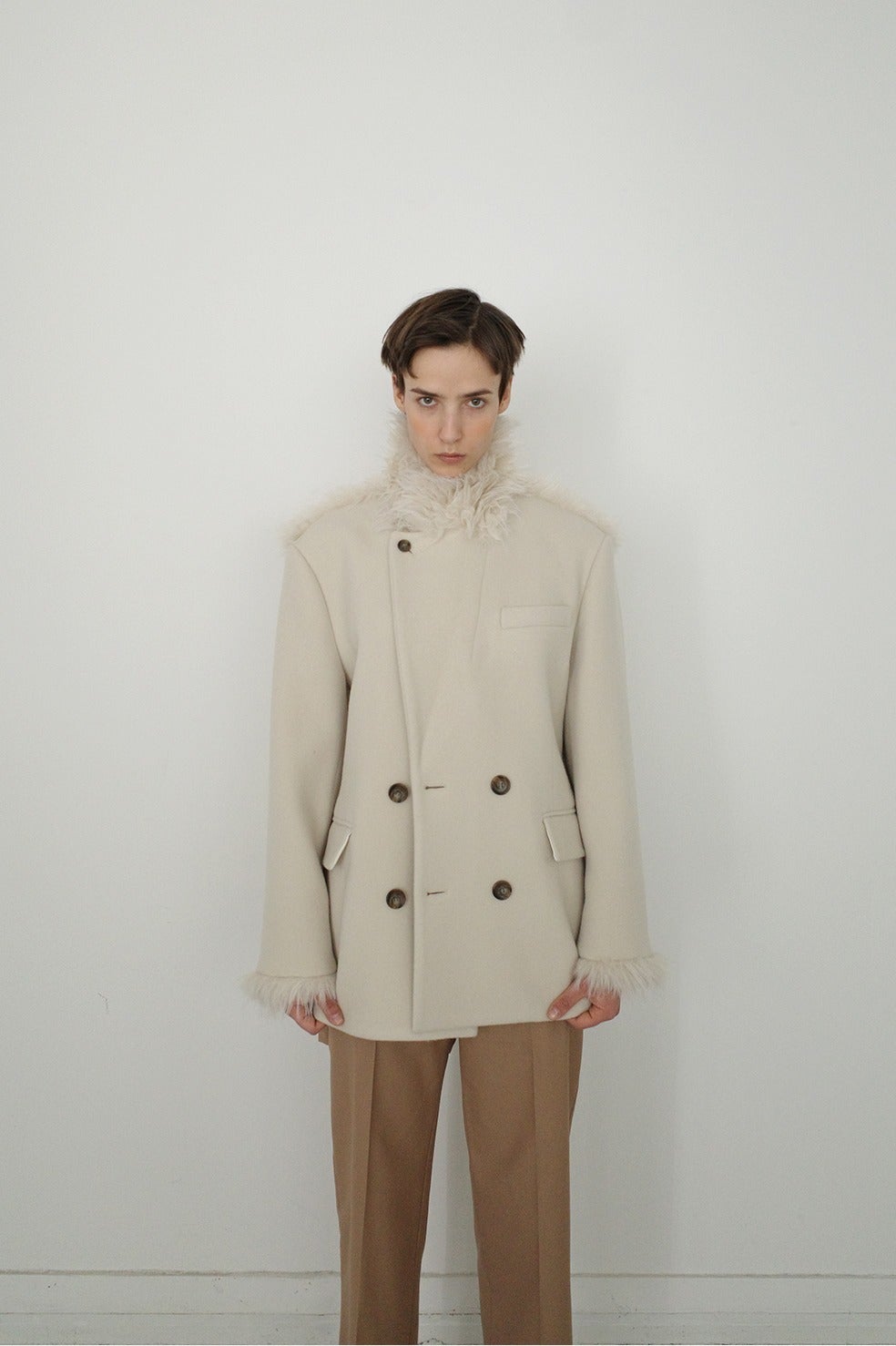 FAKE FUR DOCKING OVER COAT