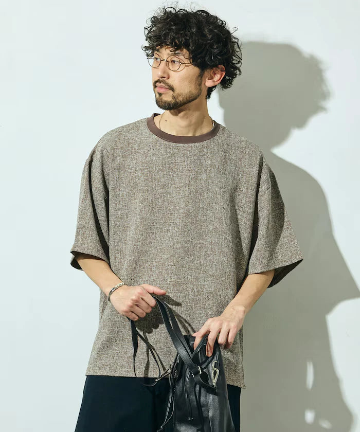 Dry Touch Summer Tweed Short Sleeve Crew Neck