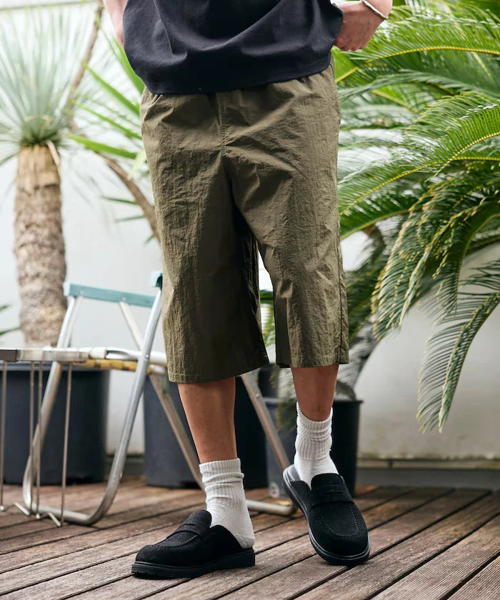 Nylon Sleek Water Length Baggy Shorts