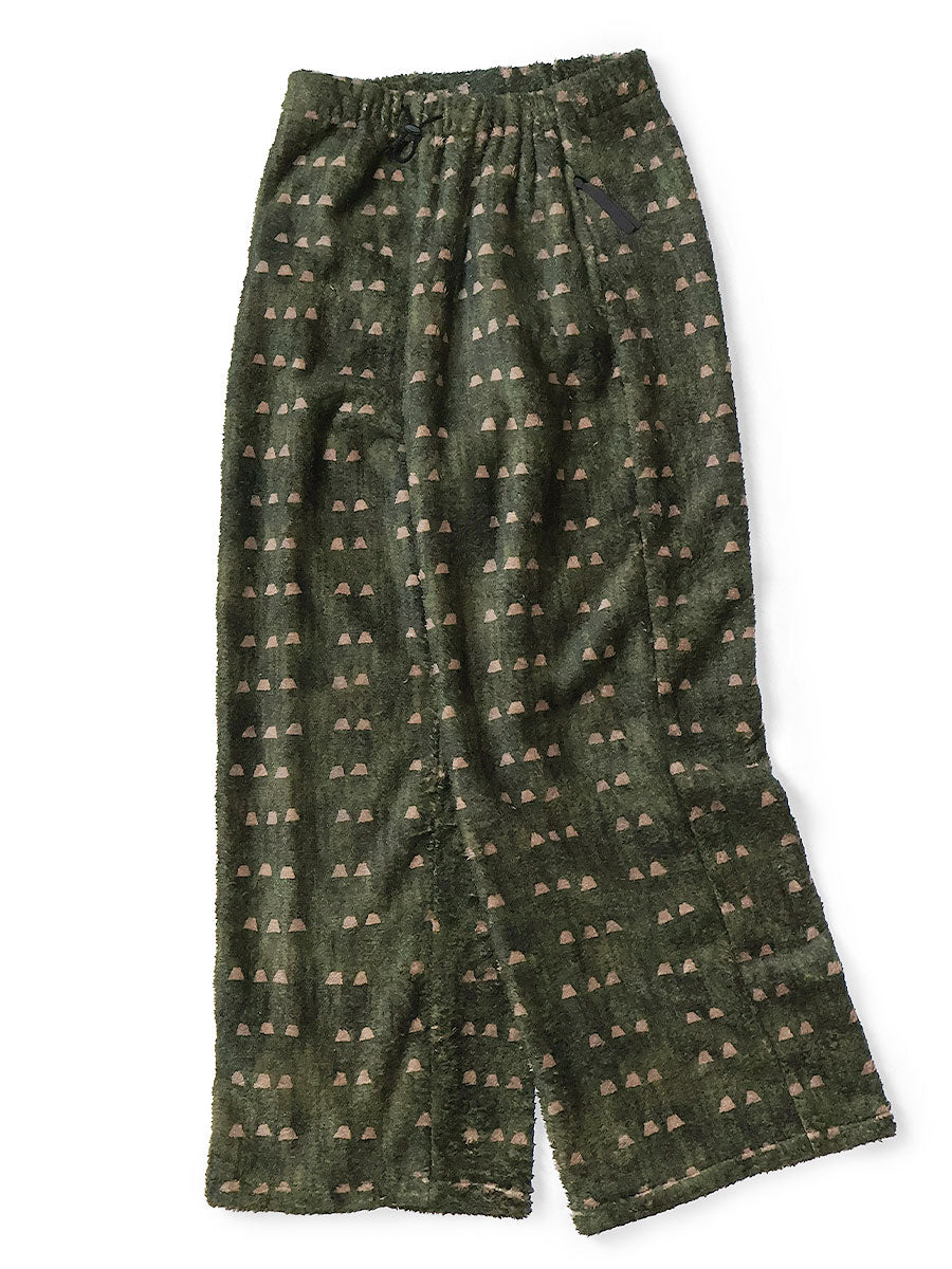 Iris Pattern Fleece Easy Straight Pants