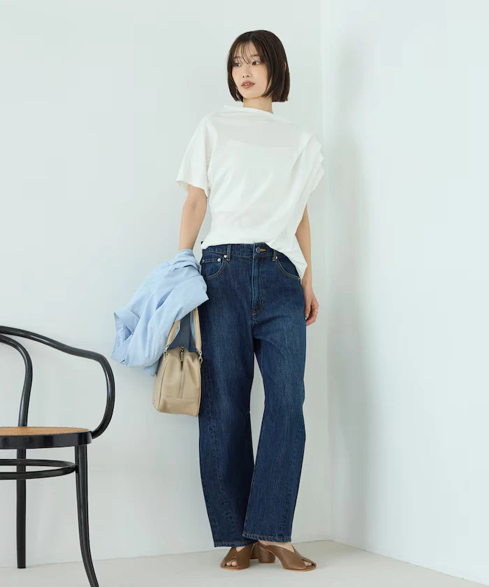 Organic Cotton Asymmetrical Draped Top