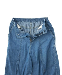 Cotton Linen Denim Tuck Pants