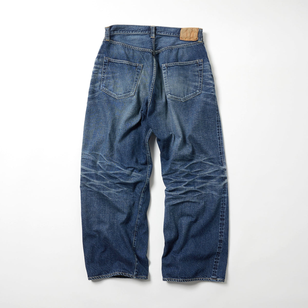 GL42621H / RECYCLED WASTE SUVIN COTTON YARN 11.5oz. DENIM 5POCKET WIDE PANTS VINTAGE WASHED