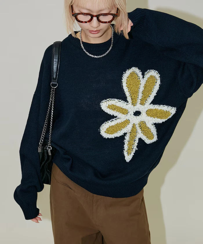 Boucle Flower Pullover Knit [Limited Edition]