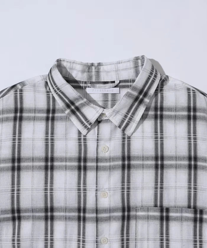Big Silhouette Ombre Check Shirt / Long Sleeve