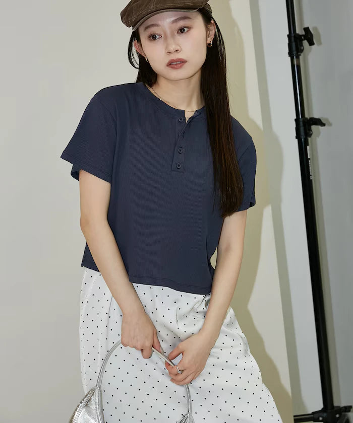 Light Waffle Henley Neck T-Shirt Limited Edition