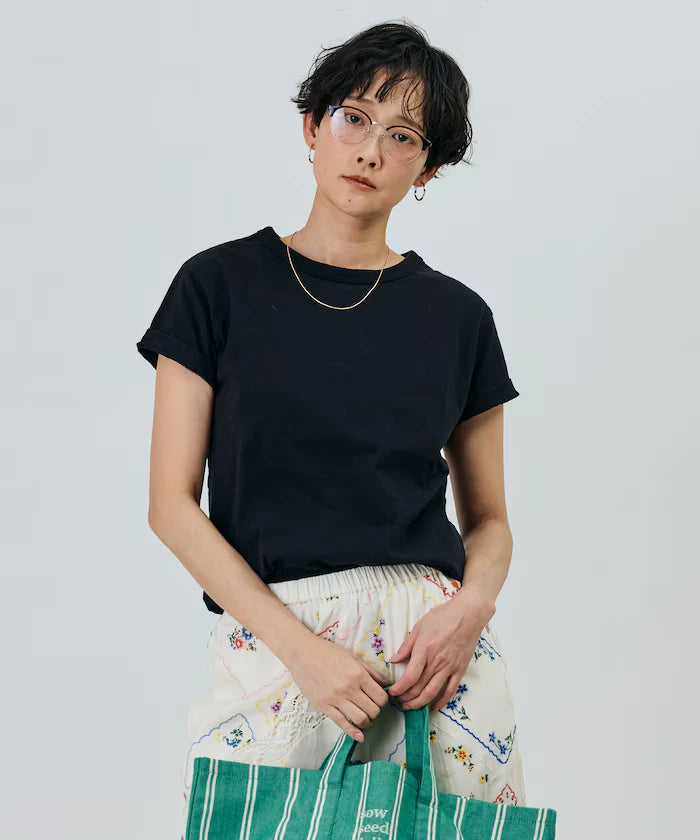 Oil Cut Processing Crew Neck T-Shirt