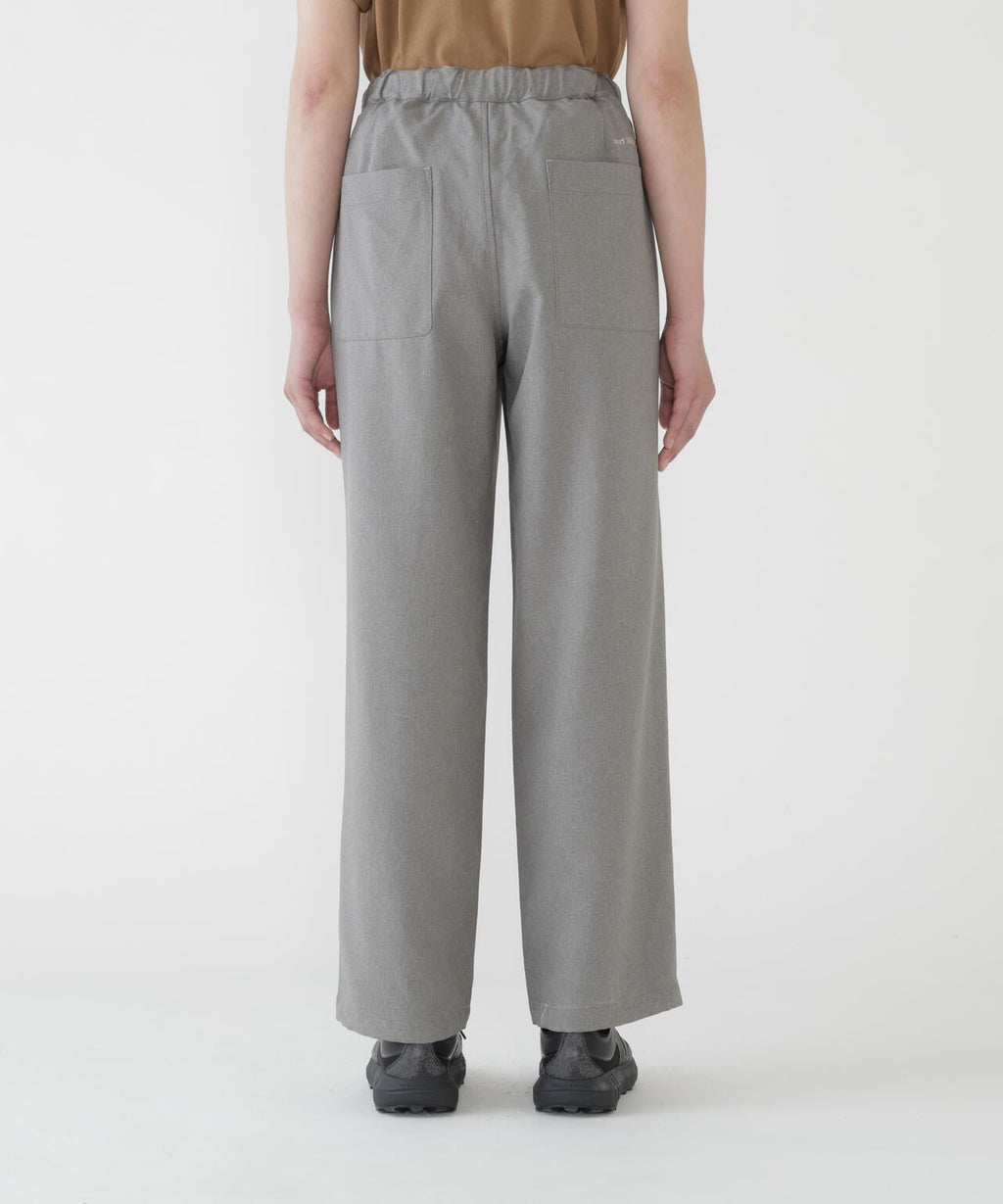 PE melange twill wide pants
