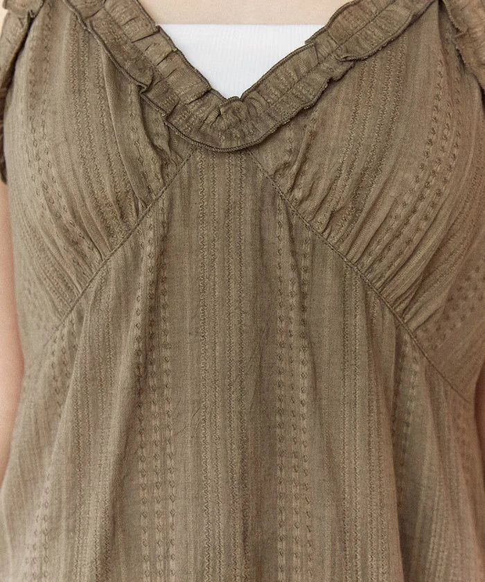 India Cotton Ruffle Tiered Camisole Mini Dress Limited Edition