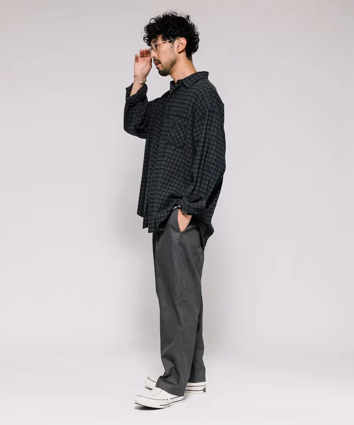 Wide Silhouette Drawstring Chino Pants / Tapered Silhouette Easy Chino Pants