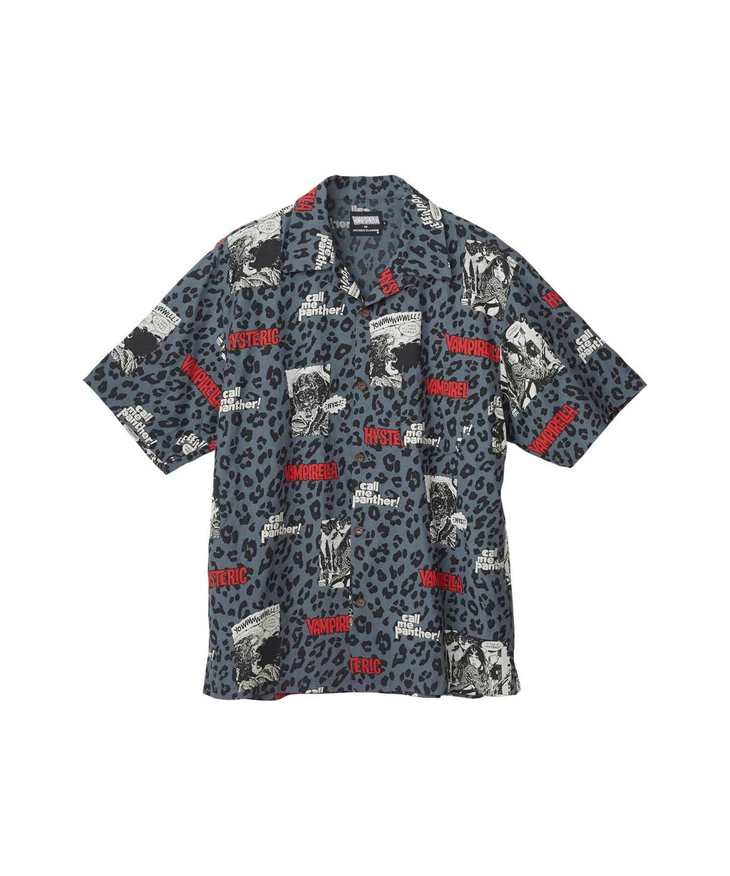 VAMPIRELLA/CALL ME PANTHER Pattern Open Collar Shirt