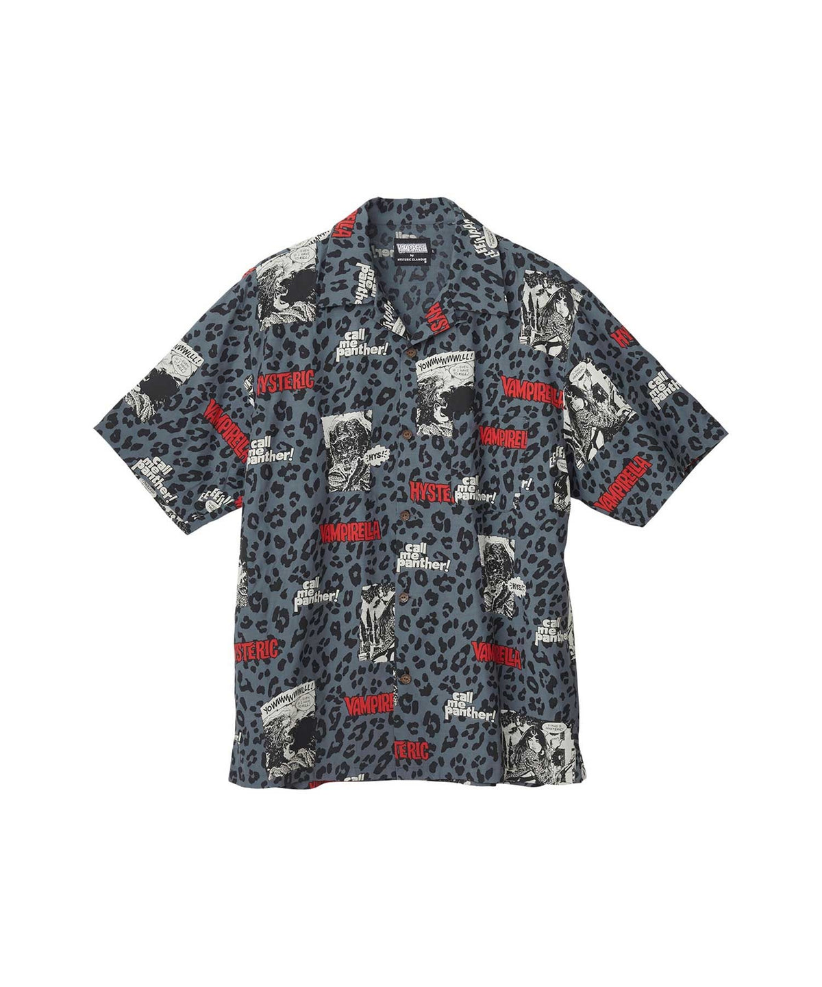 VAMPIRELLA/CALL ME PANTHER Pattern Open Collar Shirt