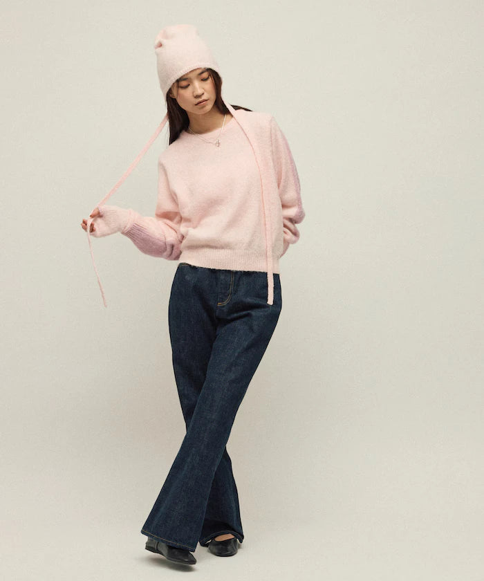 Alpaca Blend Bicolor Knit Pullover