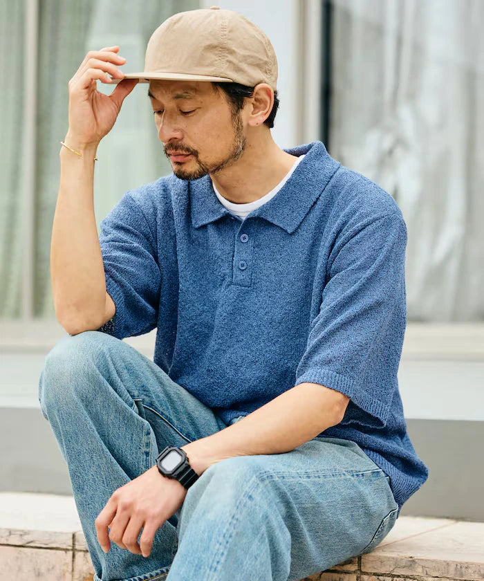 Dry Touch Boucle Yarn Knit Polo Shirt