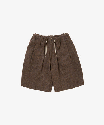 circular short herringbone brown harris tweed