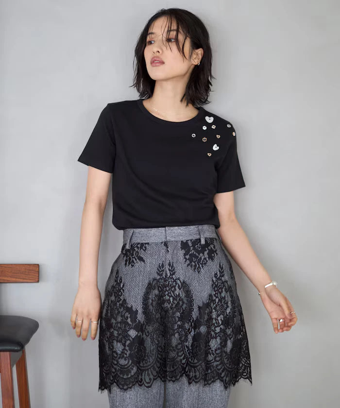 Many Button Cotton Modal Short Sleeve T-Shirt
