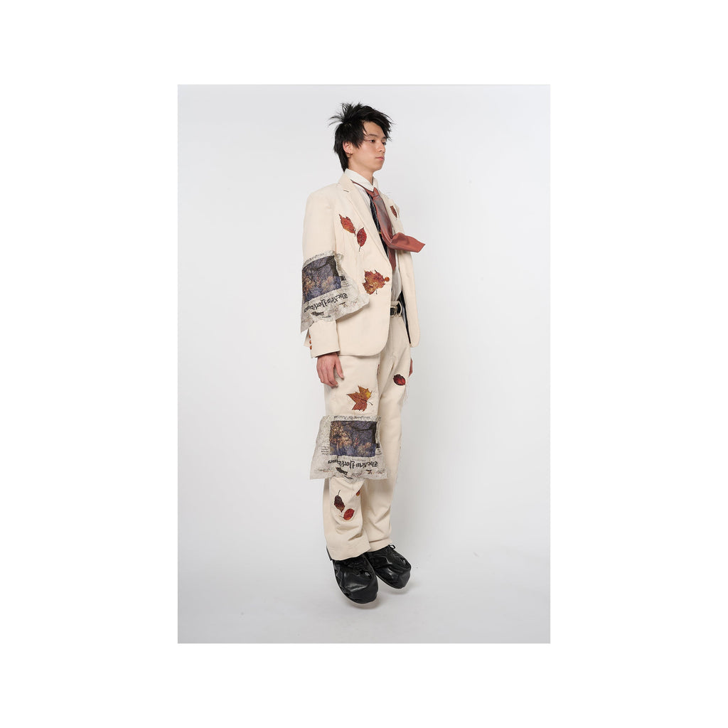 SHAPE MEMORY MICRO PATTERN TIE：ORANGE