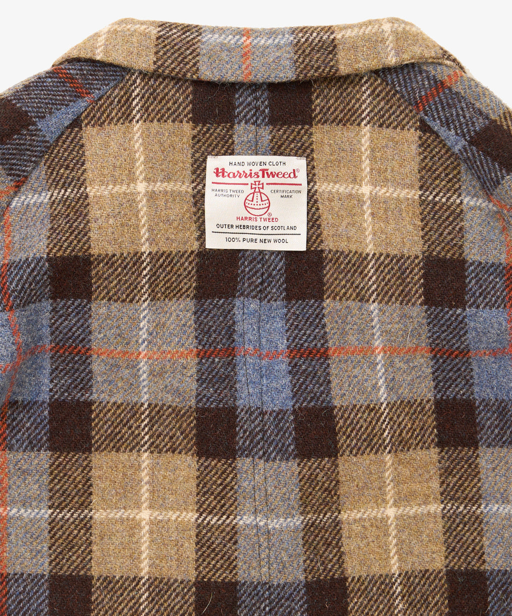 double-breasted jacket plaid harris tweed