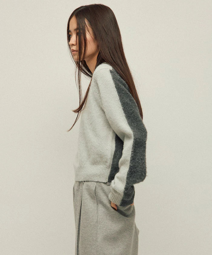 Alpaca Blend Bicolor Knit Pullover