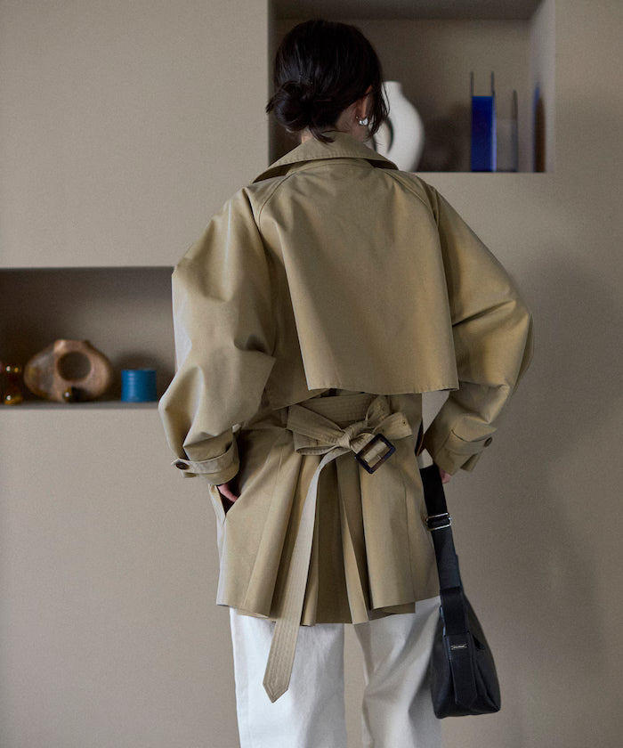 Mid-length T/C Chambray Trench Coat