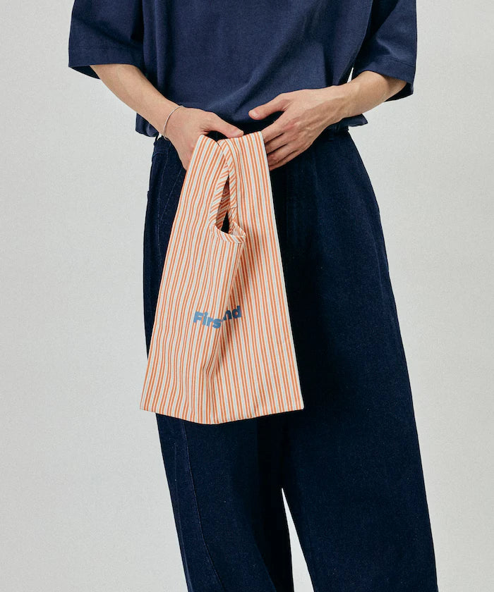 Stripe Print Canvas Market Bag