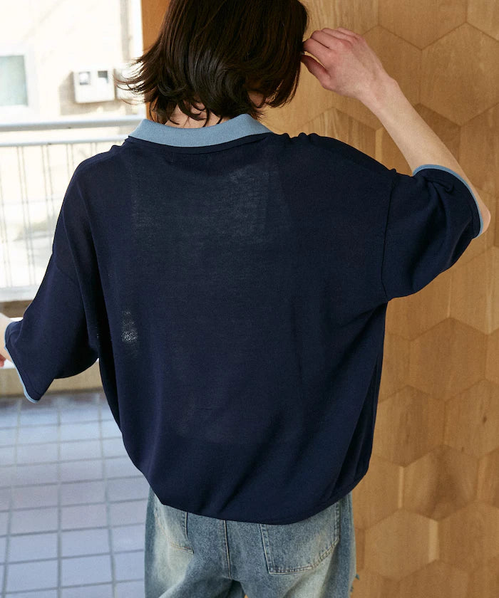 LOVE POP STUDIO Collar Layered Knit Polo Shirt Limited Edition