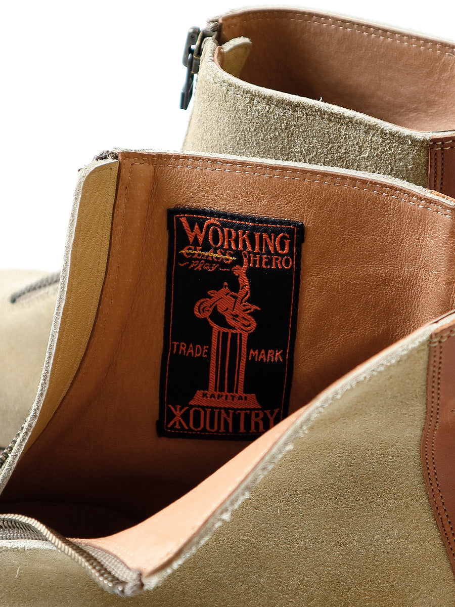 Suede Leather ZIP UP Cafe Race Frisco Boots