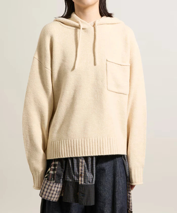 Knit hoodie with pockets
