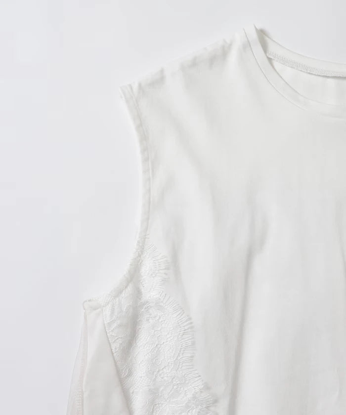 Organic Cotton Tulle Lace Docking Top