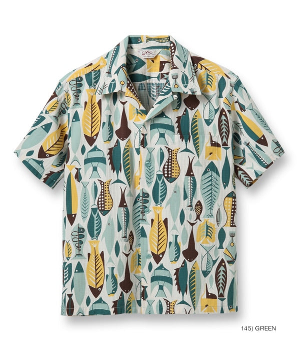 DOBBY COTTON OPEN SHIRT “FISH”