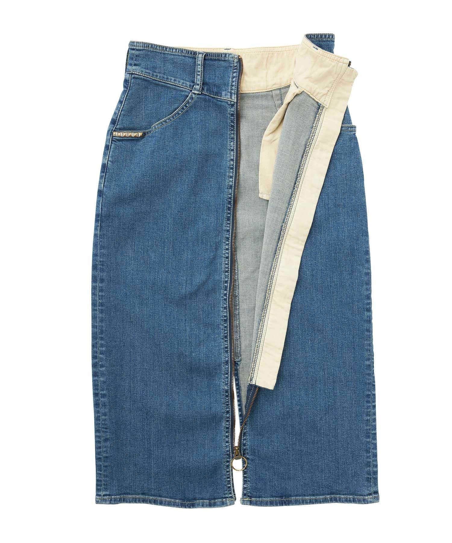 Front ZIP Tight Denim Skirt