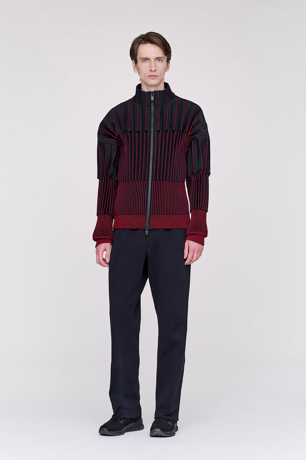 ACCORDION STAND-UP COLLAR BLOUSON