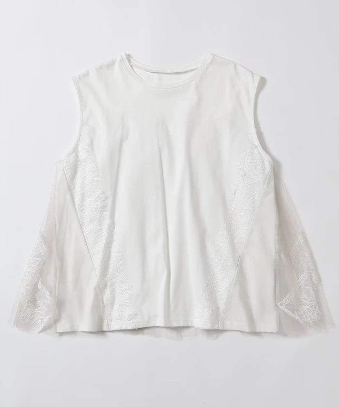 Organic Cotton Tulle Lace Docking Top