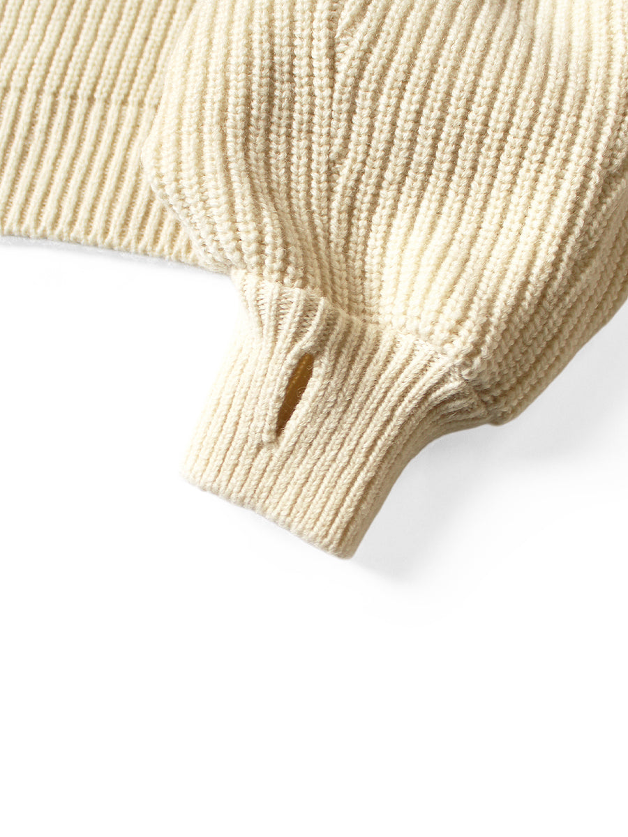5G Wool Ribbed Bell Sleeve Sweater