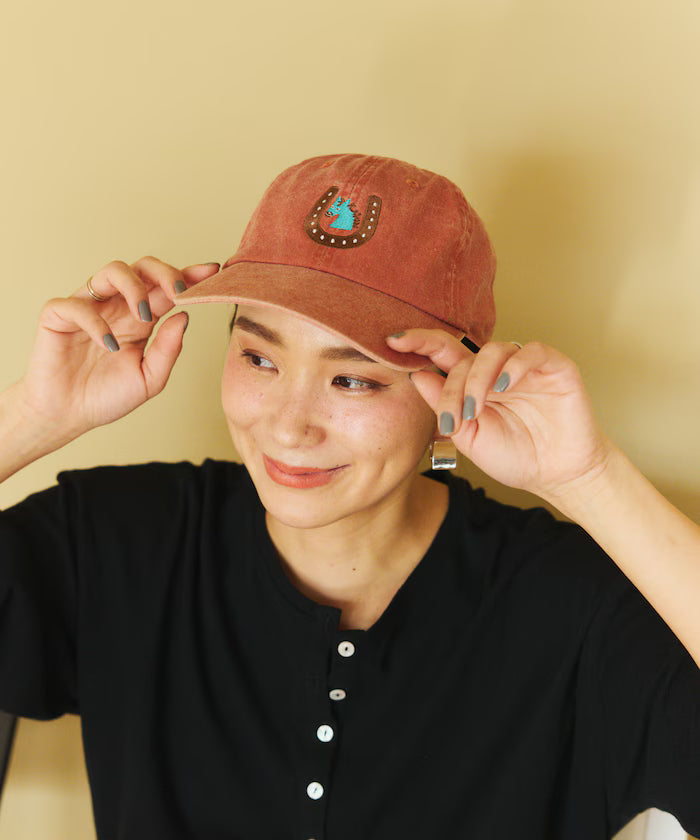 TOYAMEG Kaiun Horse Cap One Point Pigment Embroidery Cap