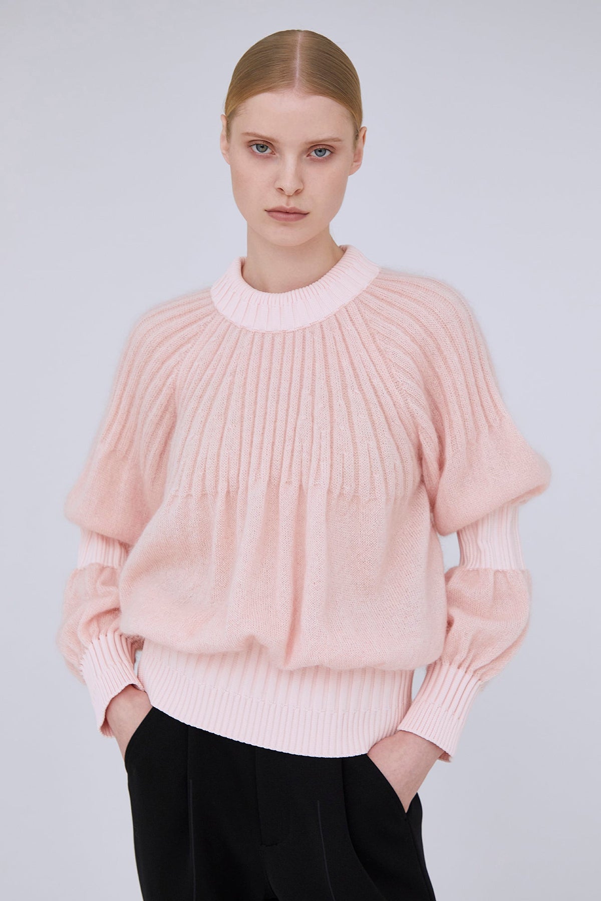 FLUTED MOHAIR TOP