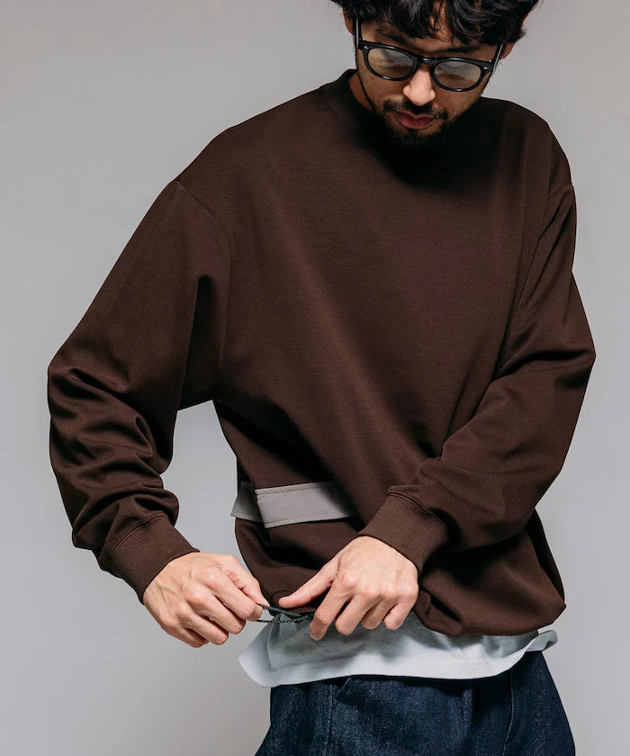 <New Color Added> Side Pocket Spindle Cardboard Crew Neck Sweatshirt