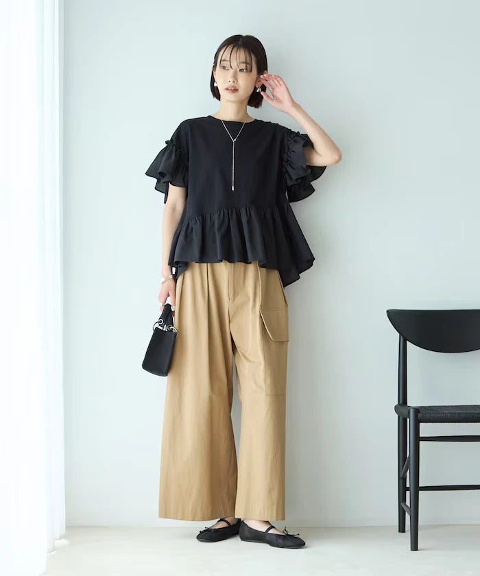 Organic Cotton Frill Sleeve T-shirt