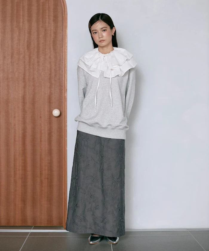 Flower Embroidery I-Line Easy Skirt