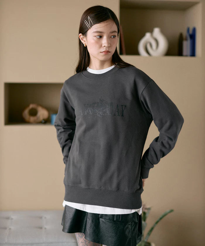 Organic Cotton Animal Logo Print Sweat / CAT / Relaxed Fit / French Terry Sweat